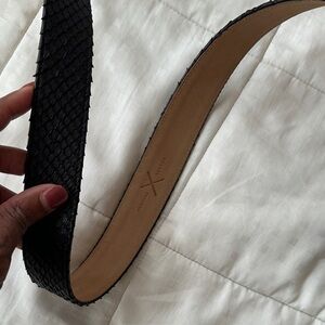 Hunting Season Black Snake-Skin Textured Belt